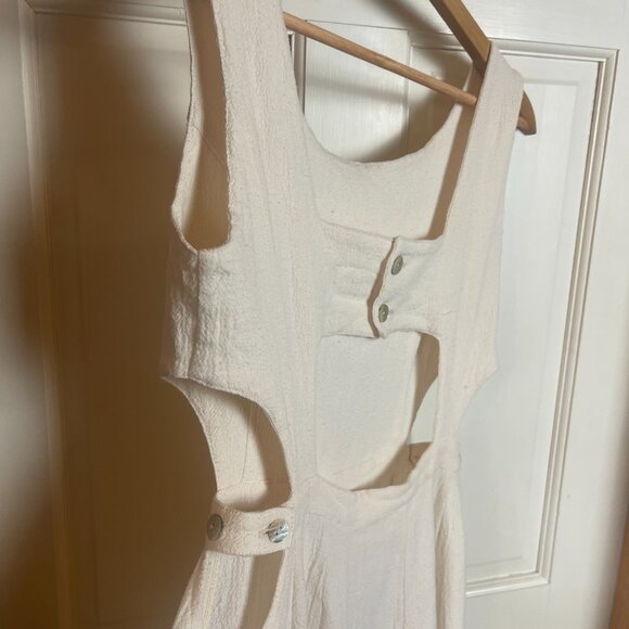Aya Sacred Wear Long Boho Simple Cut-Out Cotton Dress - XS - Picture 5 of 7